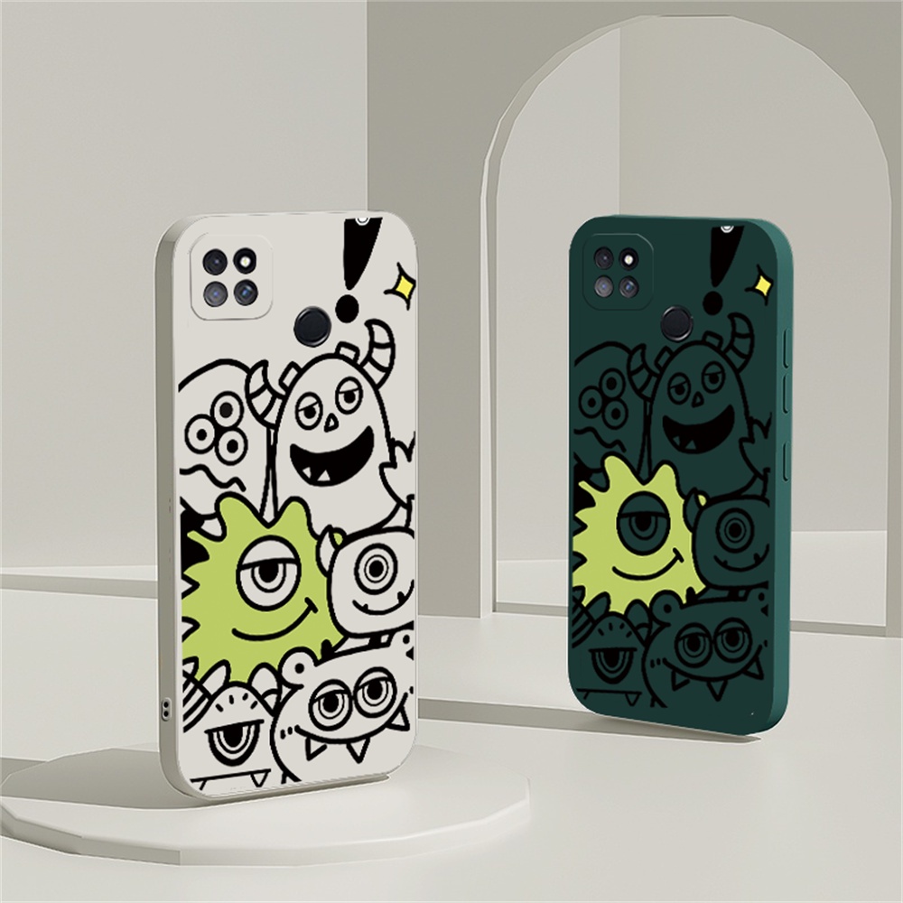 Small Monsters Case Samsung A24 A14 5G A04 A04S A13 A03 A03S A23 A22 A21S A12 A02S A11 A51 A10 A30 A50 A52 A20S A10S M12 J4 Plus Garis Kartun Dicat Graffiti Simple Lembut Fall Proof Case