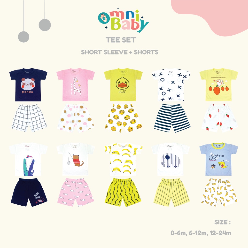 OMNIBABY Setelan Anak 0-2 Tahun/ Stelan Bayi/  Set Baju Bayi Unisex SNI!