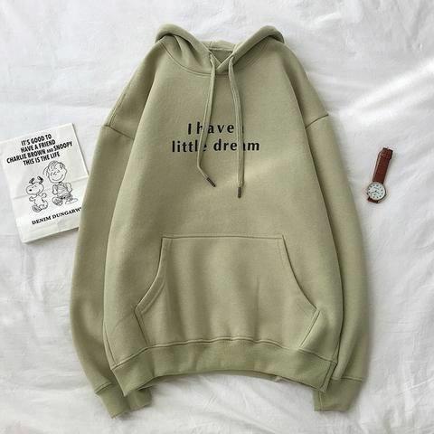 Tq88indonesia Fashion Baju Switer Wanita Terbaru /  LITTLE DREAM FLEECE HOODIE SWEATER / Busana Casual Cewek / Sweater Topi  Fashion / Ootd Kekinian