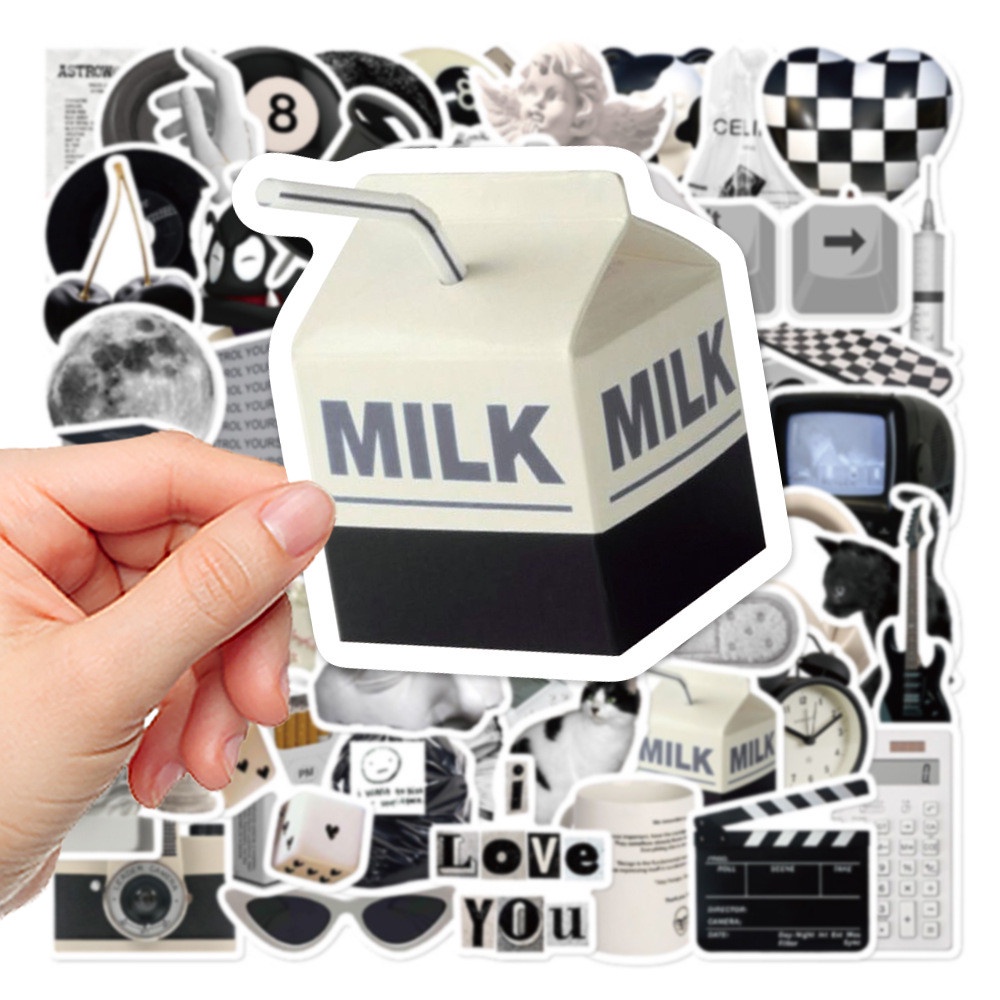 [COD Tangding]61pcs Stiker Sederhana Laptop Cangkir Air Tangan Akun Buku DIY Casing Ponsel Stiker Dekorasi