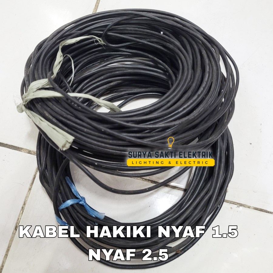 KABEL LISTRIK NYAF 1.5 MM HAKIKI HITAM KABEL TUNGGAL SERABUT