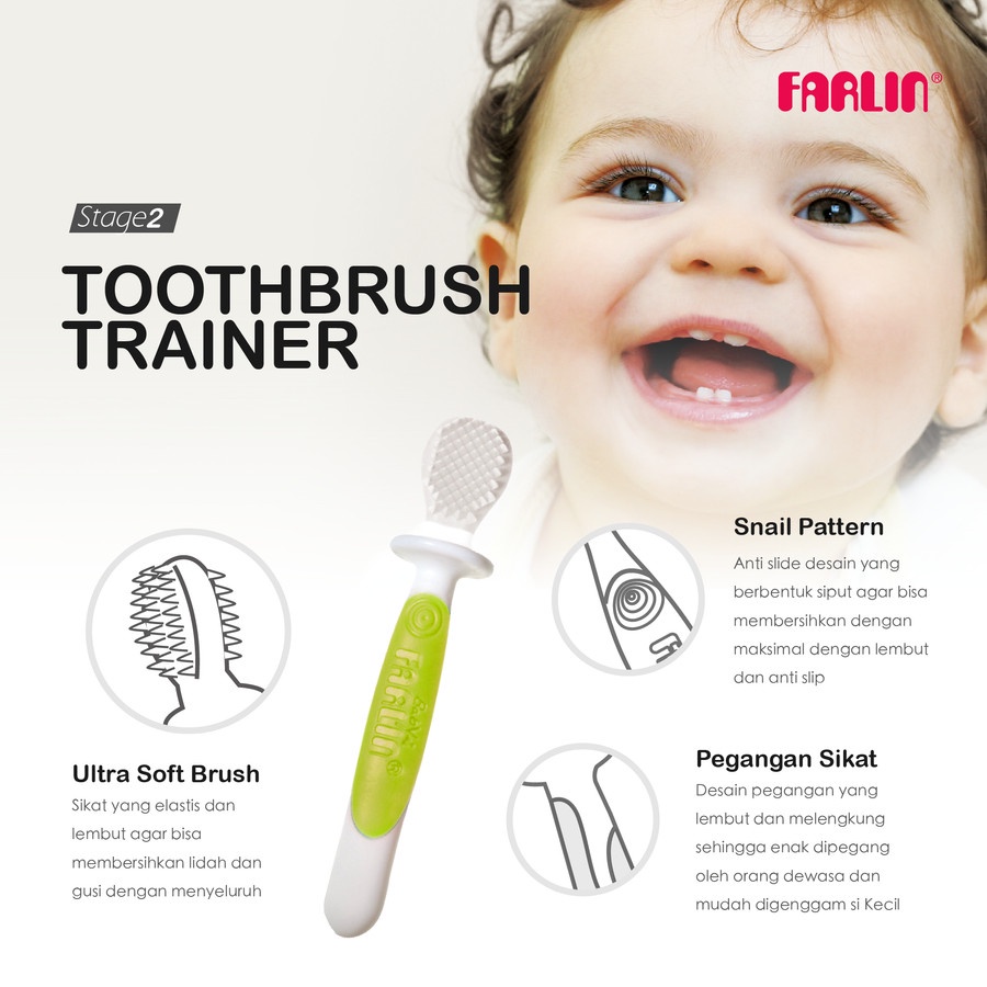 Farlin Stage 2 - Toothbrush trainer / Sikat Gigi Training Bayi