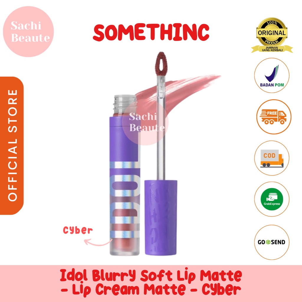 SOMETHINC Idol Blurry Soft Lip Matte - Lip Cream Matte Warna yang Tahan Lama - Cyber