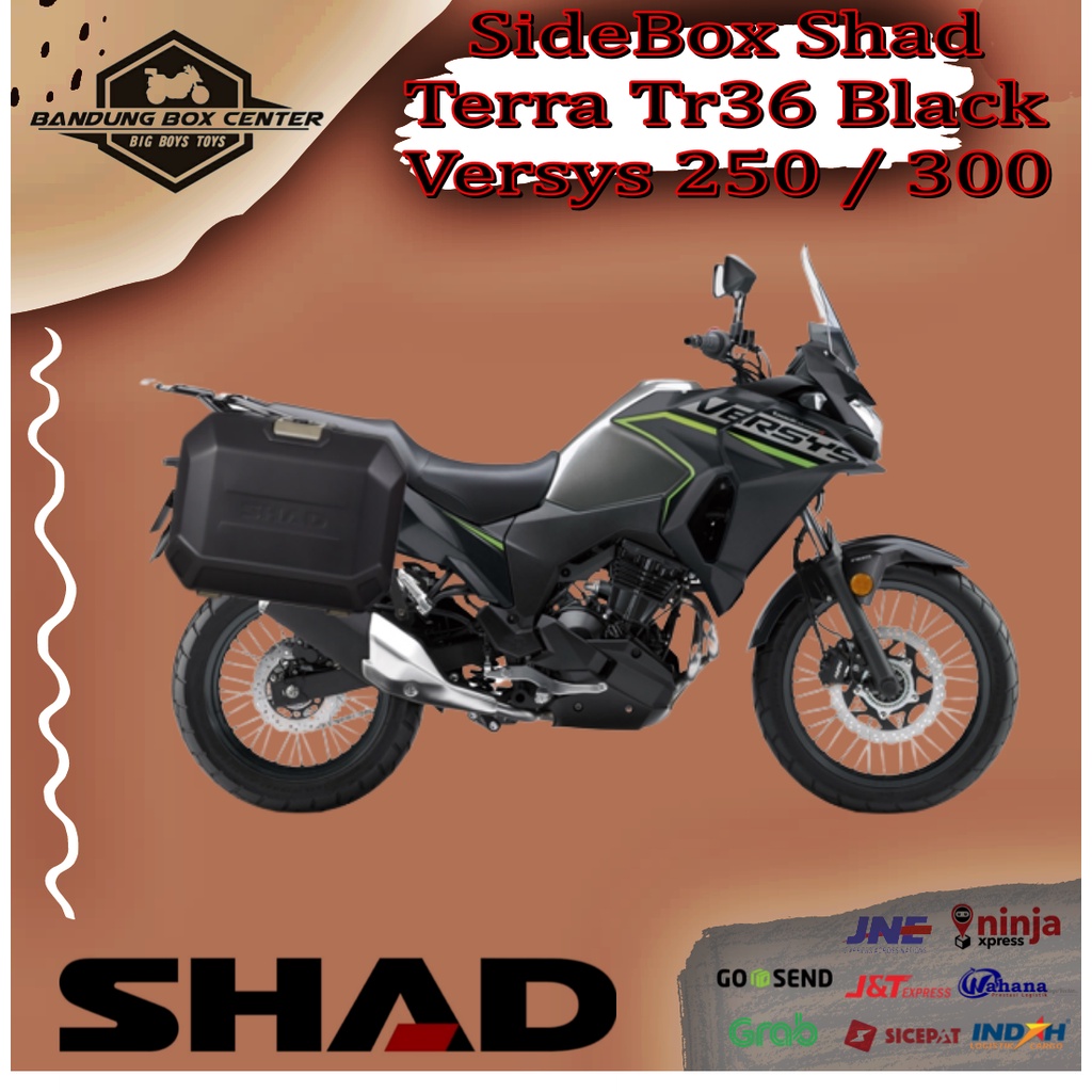 SideBox Shad Terra TR36 Black Box Versys 250 Side Box Shad TR 36 Versys 300 Box Motor Kawasaki Versy
