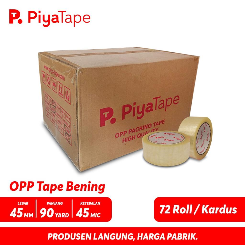 

(Bisa COD) Lakban Merk Piya Tape DUS 45 x 90 yard| isolasi Bening dan Cokelat 68M