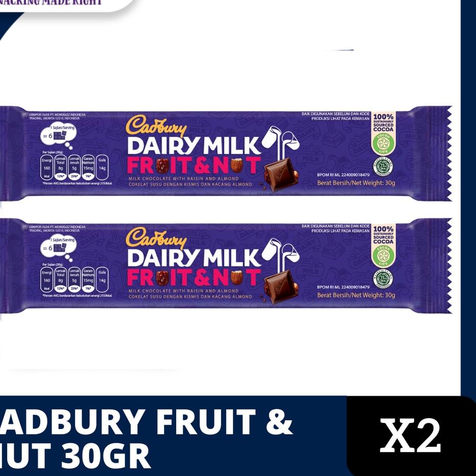 

9.9 Promo Brand Cadbury Fruit & Nut 30Gr - twinpack