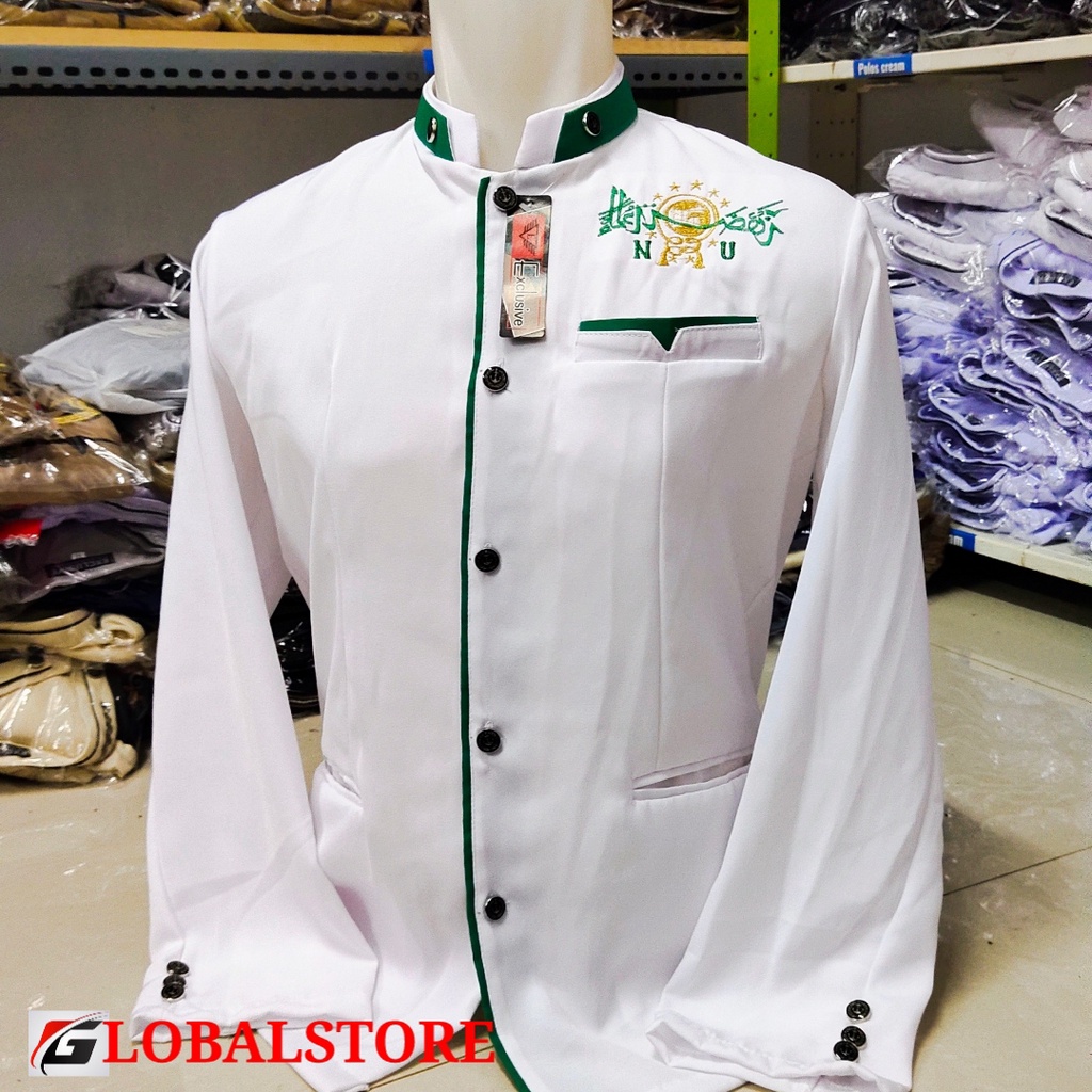 Jasko Lis Bordir Logo NU / UKURAN BIG SIZE JUMBO / Warna Hijau /  Fashion Muslim Bahan Halus