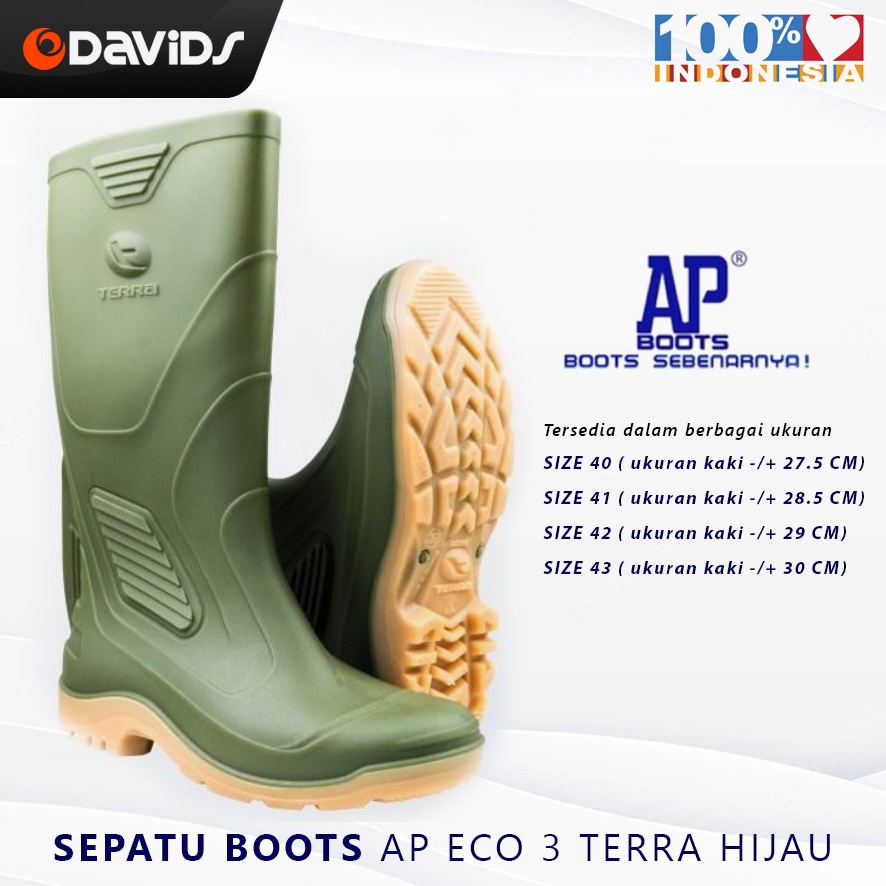 Sepatu Boot AP Boots Proyek Tukang Bangunan Safety Terra Eco 3 Hijau