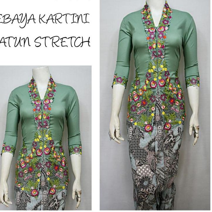Stok Terbaru Indah KEBAYA KARTINI MODERN LENGAN 7/8 BORDIR SENADA KATUN STRETCH KEBAYA WISUDA KEBAYA