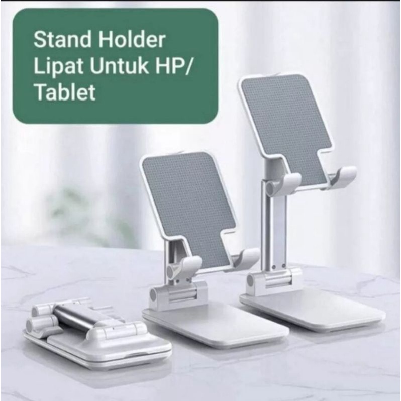 Dudukan Hp Stand Holder Folding Tablet Dekstop - Stand Handphone Bahan Metal Portable