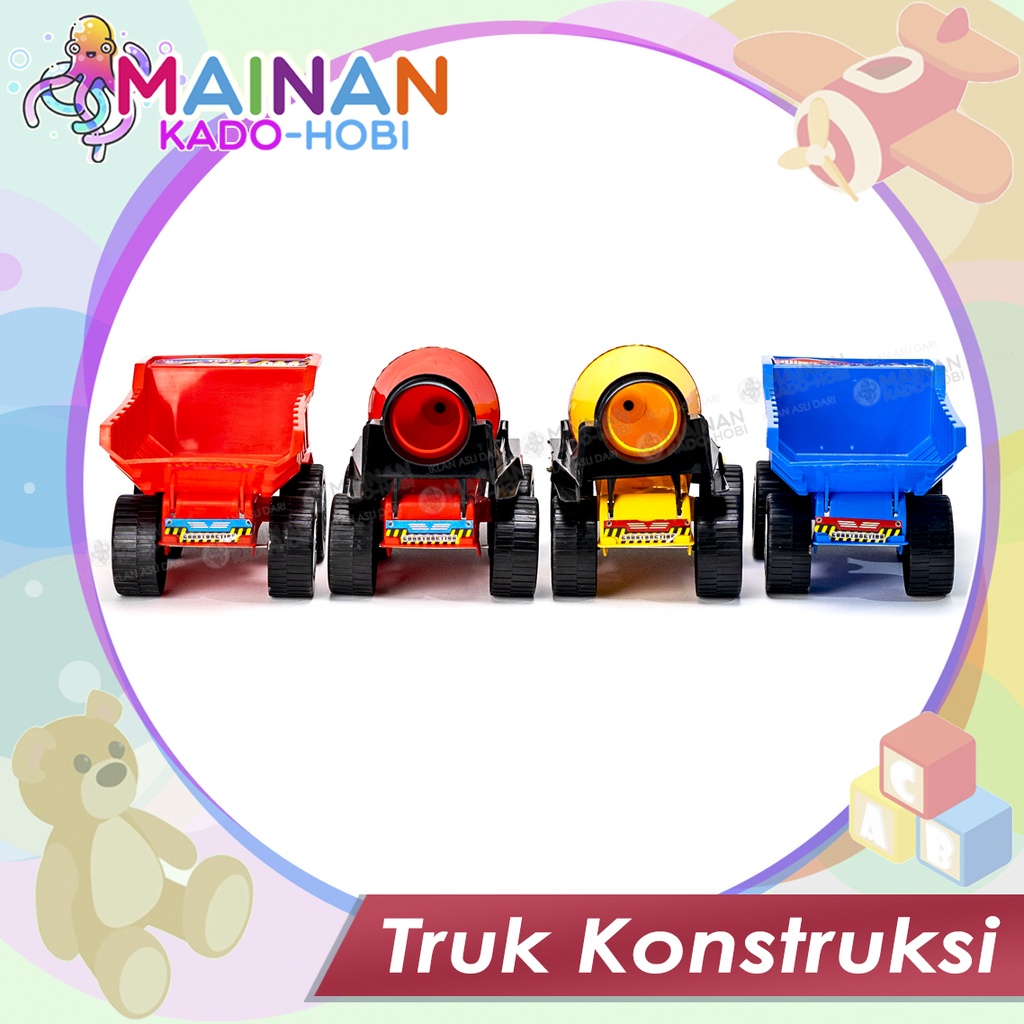 MAINAN ANAK MINIATUR TRUK KONSTRUKSI DIECAST CAR DUMP MIXER TRUCK