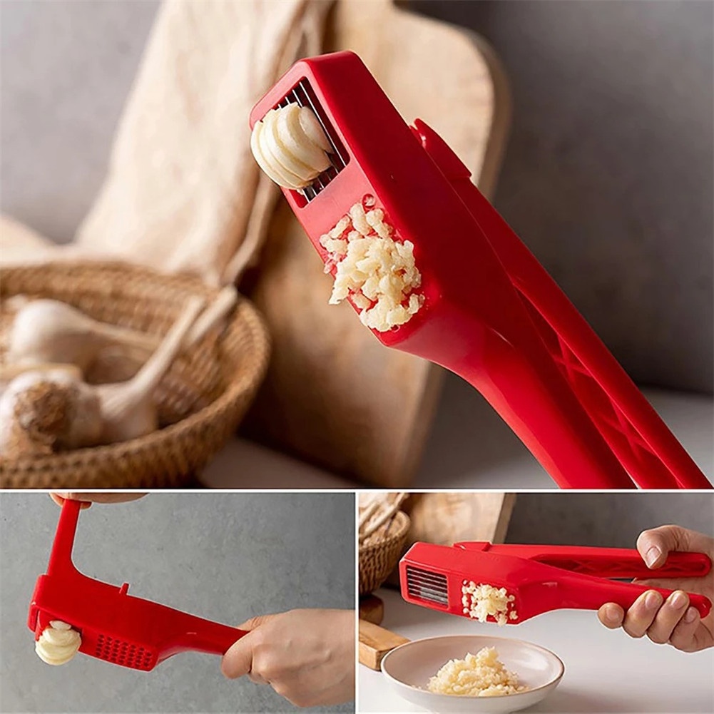 ღ 2 In 1 Bawang Putih Crusher Manual Press Bawang Putih Grinding Parutan Pemotong Bawang Sayuran Chopper Portable Bawang Putih Alat Penggiling aksesoris Dapur