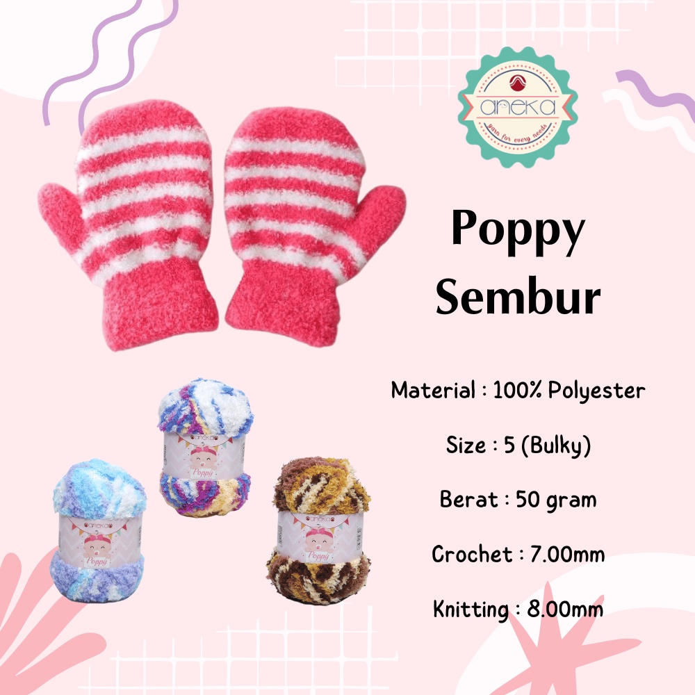 KATALOG - Benang Rajut Handuk Poppy Sembur  / Towel Yarn Mix Colors