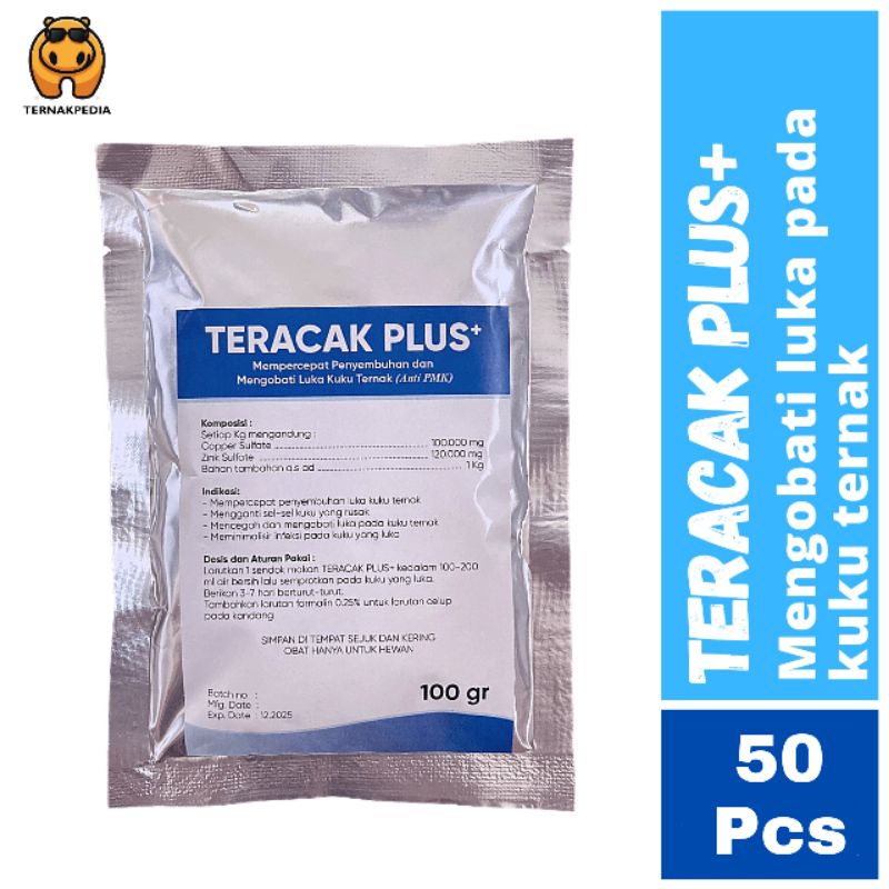 Teracak Plus+ 100 gr Grosir - Obat PMK - Obat Kuku Sapi Kambing Domba PMK - Obat Hewan Ternak Grosir