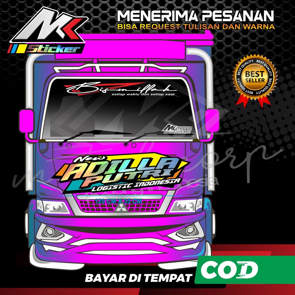 [PROMO] STICKER TRUK CUSTOM CUTTING STIKER BAHAN HOLOGRAM MURAH canter giga elf dyna engkel