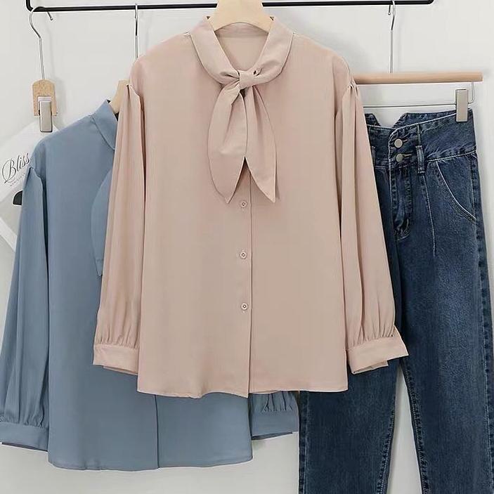 ️ Osela Top Blouse Kemeja Korean Premium Fit L ️ Fashion Baju Atasan Blus Long Shirt Remaja Wanita M