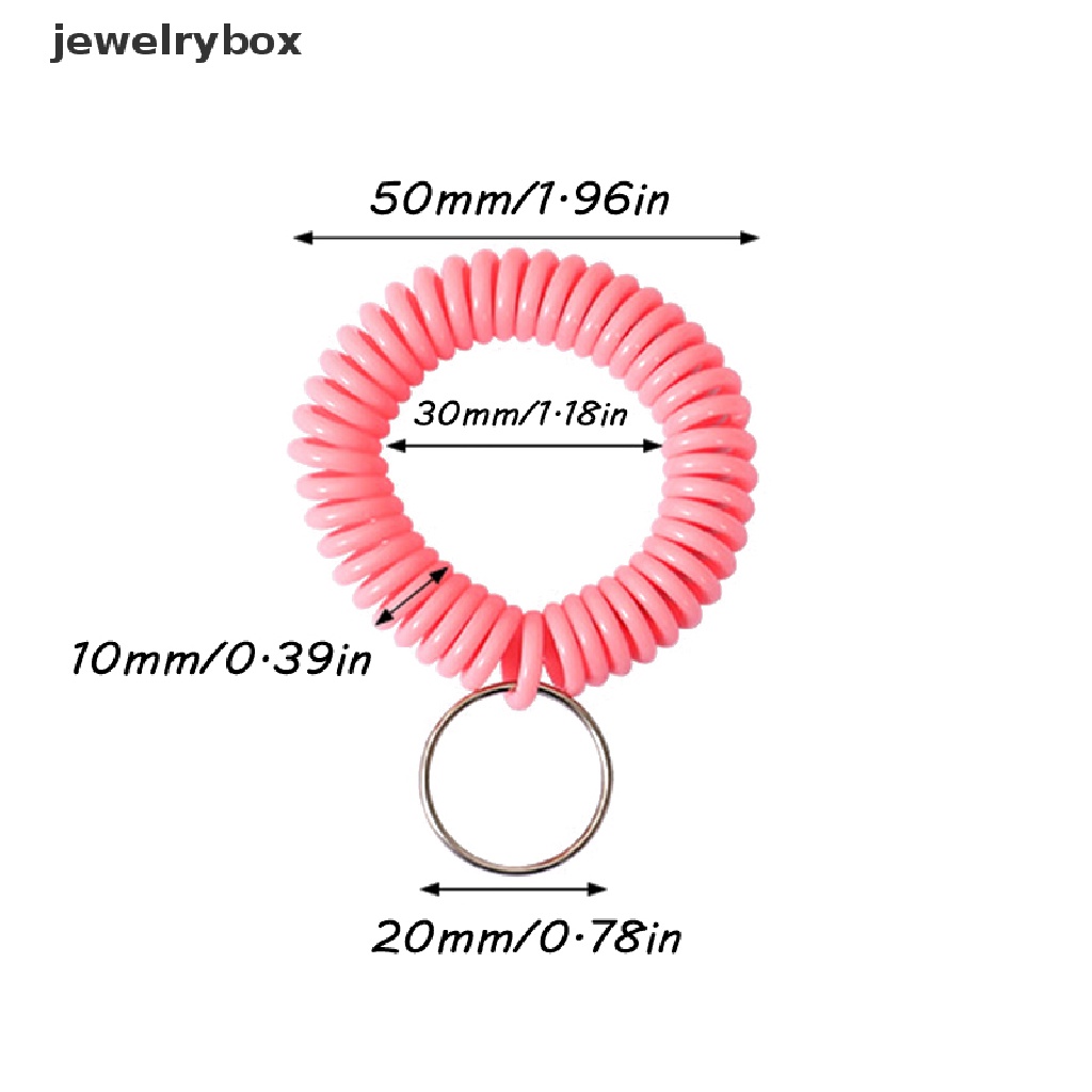 [jewelrybox] Tali Spring Rope Plastik Gantungan Kunci Stretchable Wrist Strap Key Chain Warna Kabel Telepon Spiral Elastis Band Gantungan Kunci Hand Cord Phone Cord Key Chain Boutique