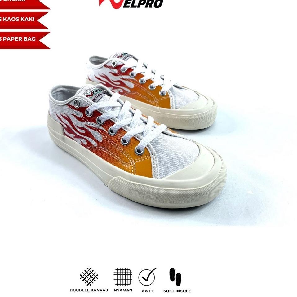 Stok Terbatas Velpro White Flame | Sepatu Original | Sepatu Pria | Sepatu Wanita | Sepatu Sekolah | 