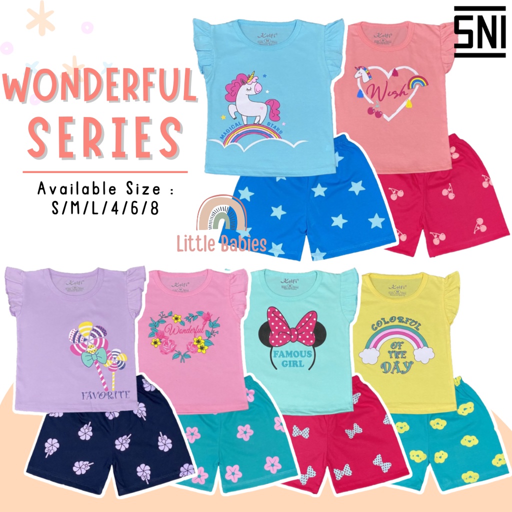 SETELAN BAJU ANAK PEREMPUAN 1-8 TAHUN &quot;WONDERFUL SERIES&quot; / SETELAN BAJU ANAK KELFI