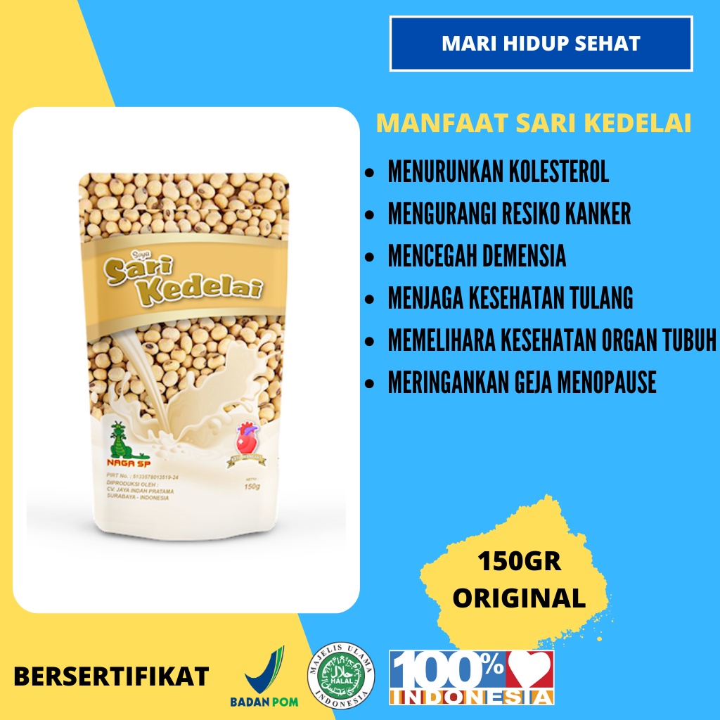 

Beli 1 GRATIS 1 / Soya Sari Kedelai Naga SP 150 Gram