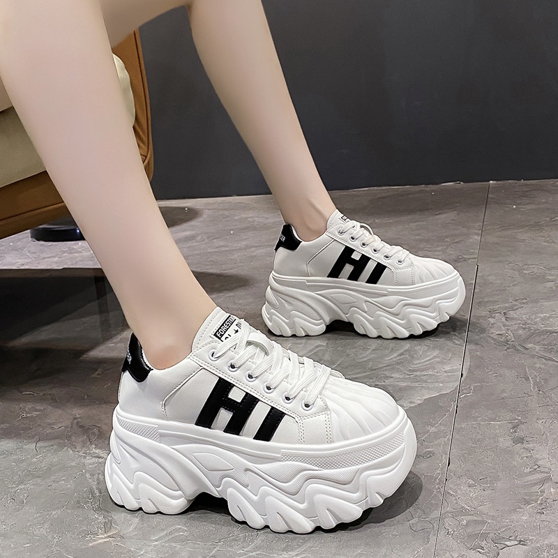 Sepatu Putih Perempuan Tali Korean Style Sneakers Cewek Kasual Sport Shoes Perempuan Import SP-242