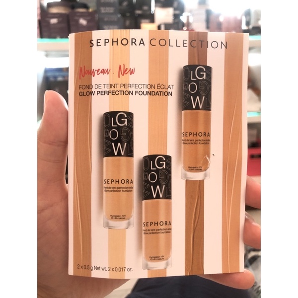 SEPHORA GLOW PERFECTION FOUNDATION [TRIAL SIZE - SAMPLE CARD] (0.5grx2)