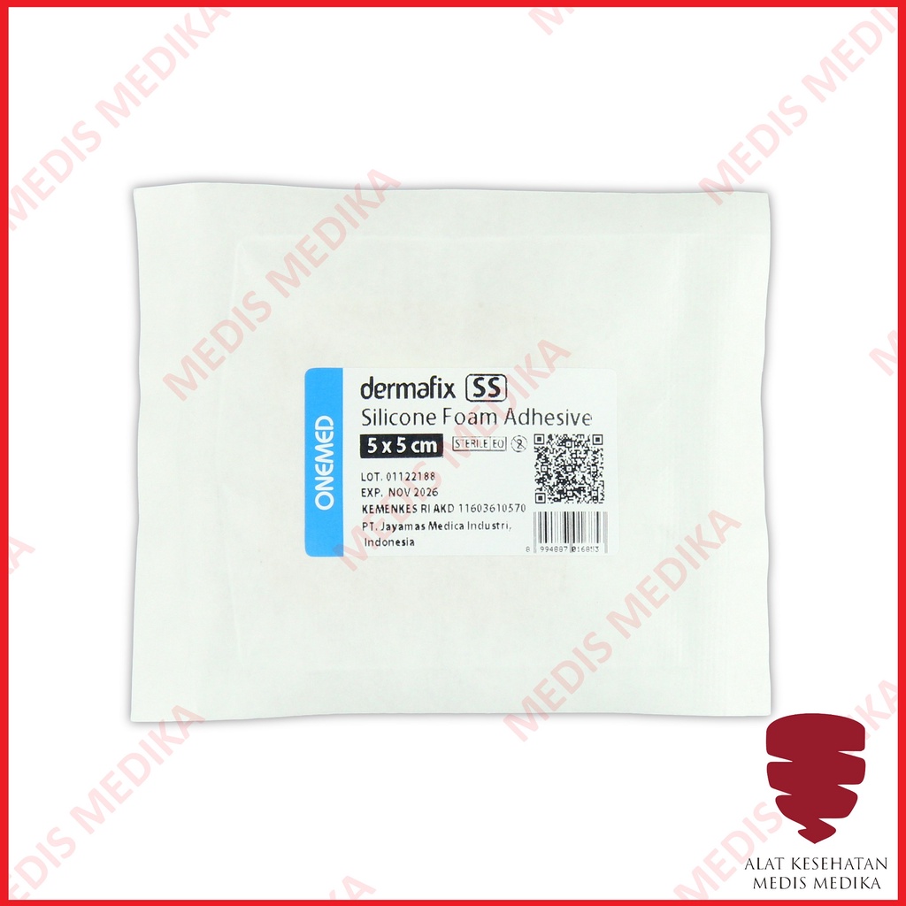 Dermafix SS 5 x 5 cm Onemed Adhesive Silicone Foam Super Sorb Dressing Plester Luka Plaster Sesar 5x5 5x5cm
