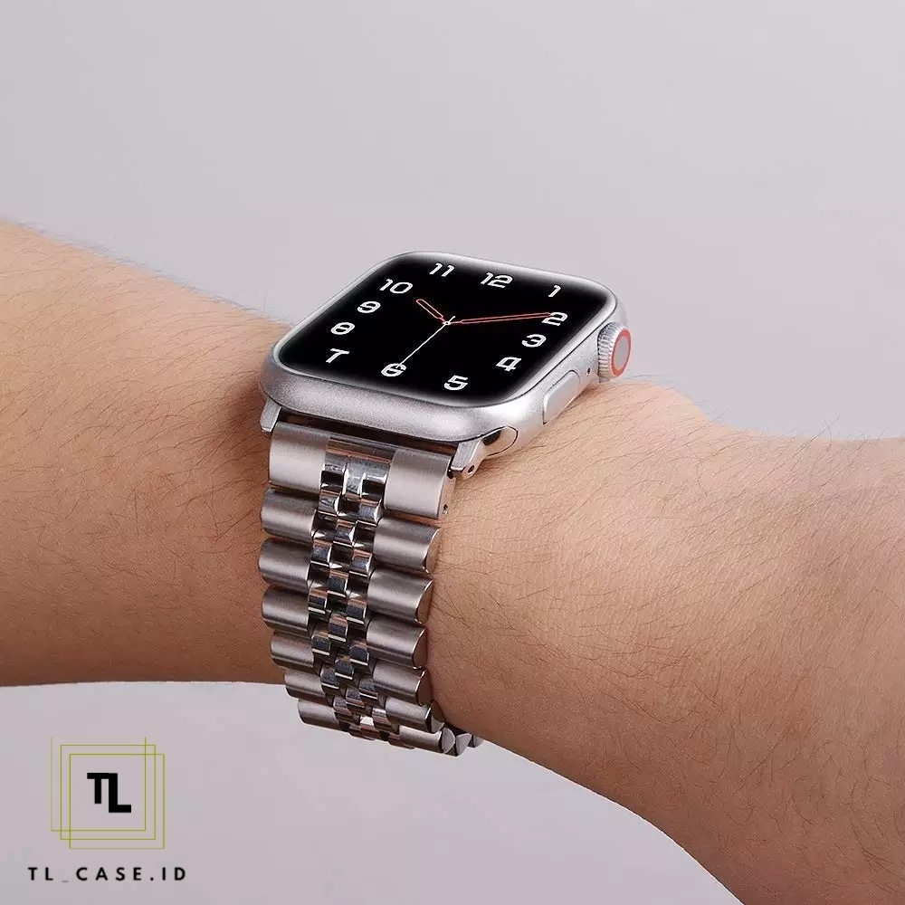 [ Tanpa Jam ] STAINLESS STEEL FIVE BEADS STRAP WATCH - SERIES ULTRA 8 7 6 5 4 3 2 1 SE | SIZE 38mm 40mm 41mm 42mm 44mm 45mm 49mm | Tali rubber silicone strap band apple watch iwatch smartwatch iwo T500 T55 IWO HW22 W26 dll