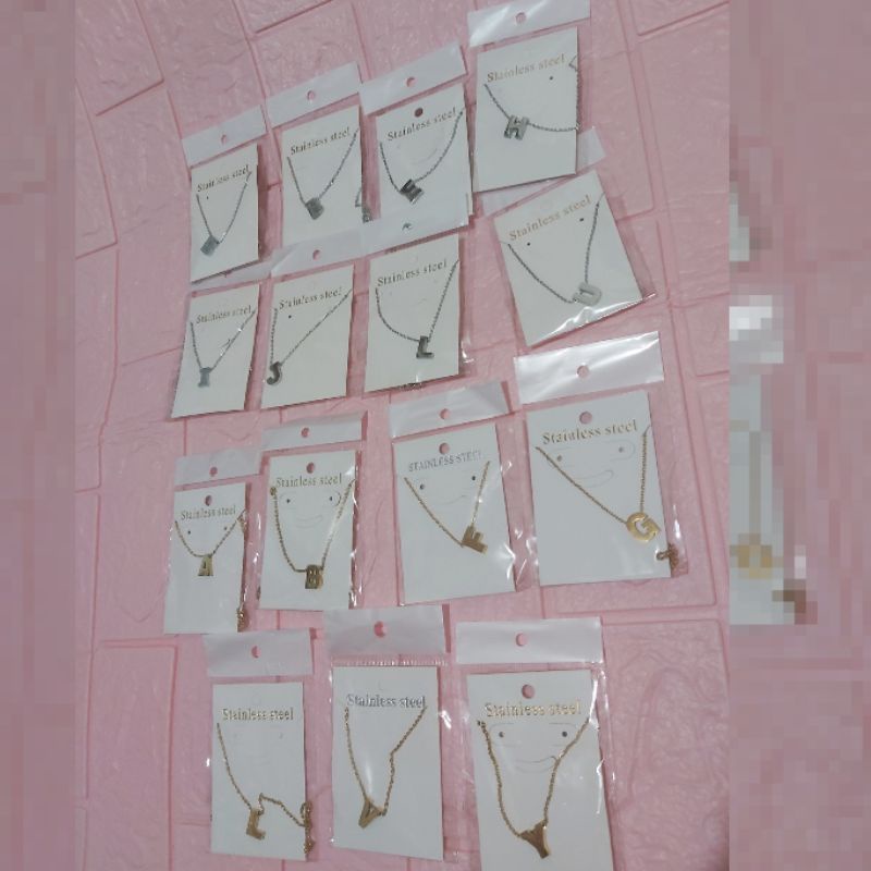 kalung initial/inisial huruf abjad stainless steel