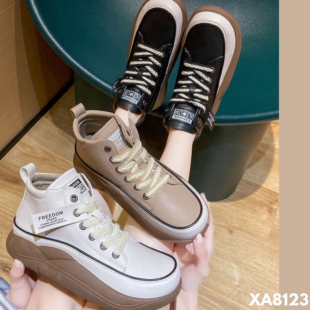 SEPATU SNEAKERS WANITA DESAIN SIMPLE ELEGANT GAYA BOOTS KOREA NICE BAHAN PU IMPORT A8123