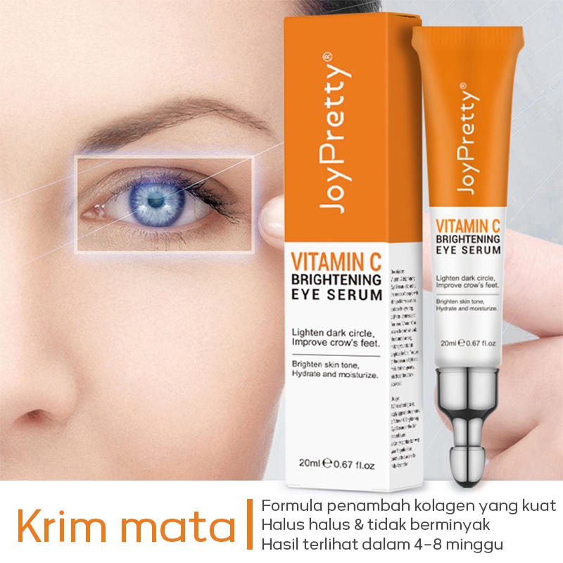 DADAWARD Whitening Eye Serum Cream Mata Essence - Perawatan Mata Serum Mata Vitamin C Eye Treatment Mencerahkan Melembabkan Antioksidan Remove Dark Circles Eye Bags Menyamarkan kerutan Mata(20 ml)