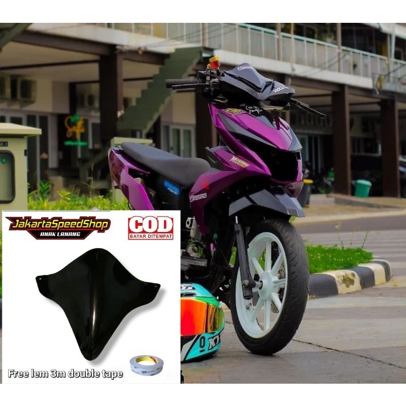 Visor variasi honda beat new esp bahan full akrilik hitam kilap free double tape