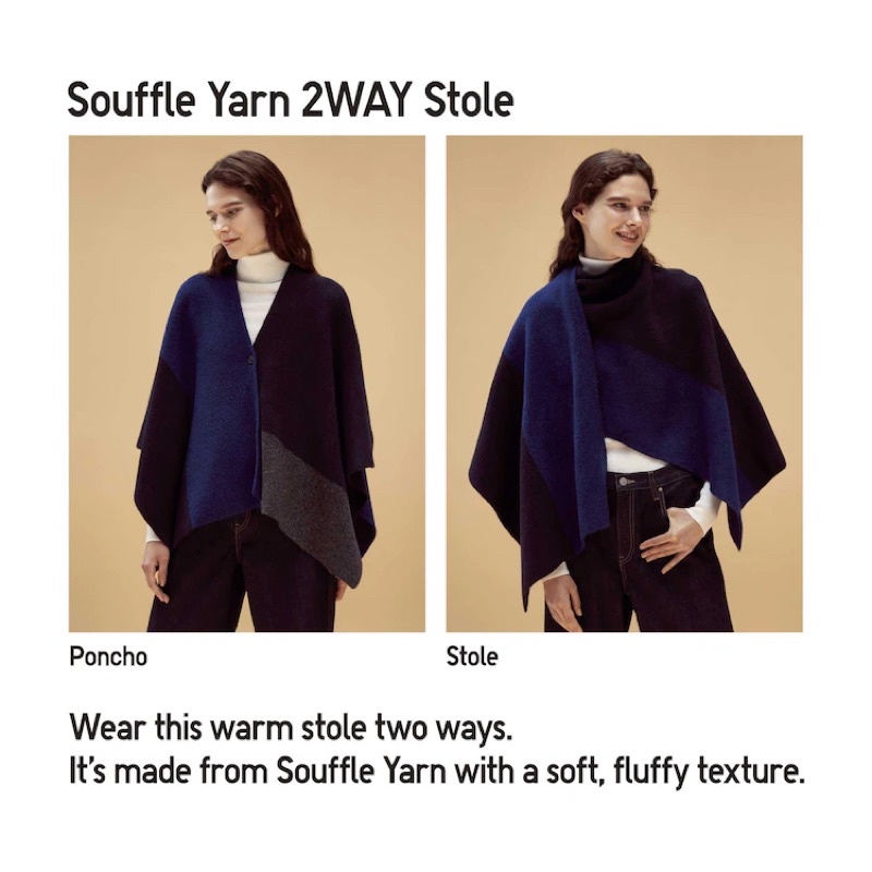 Uniqlo Syal Souffle Yarn 2 Way