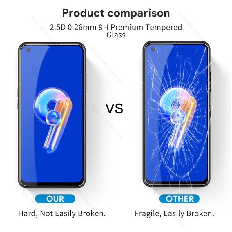 Pelindung Layar Bahan Tempered Glass Asus Zenfone 9 / Zenfone 10 Paket 2 in 1