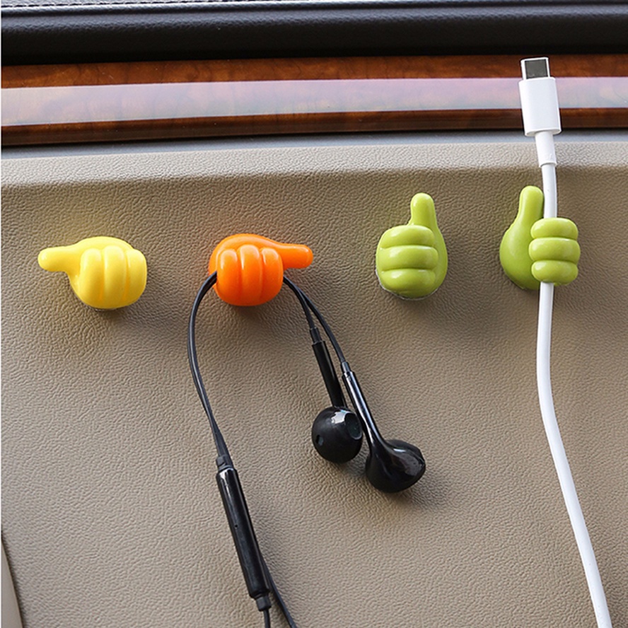 Cute Thumb USB Cable Winder Cable Organizer Strap Kabel Headphone Stand Pengaturan Kabel Telepon Hoop Tape