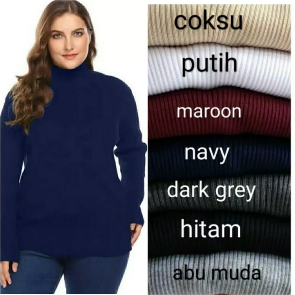 Sweater Turtleneck Wanita Kerah Tinggi