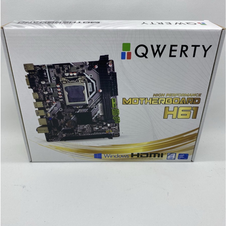 Motherboard Qwerty H61 LGA 1155 DDR3 m-ATX ada Slot M.2 NVME