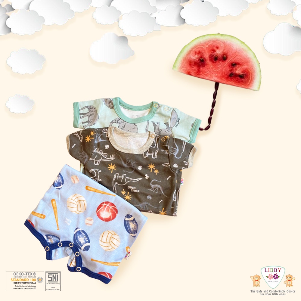 LIBBY Premium Romper Motif Boy 0-12 Bulan (1 pcs/pack)