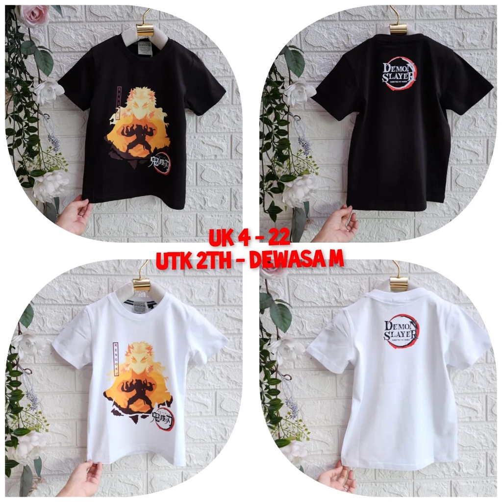 T-Shirt Anime Anak Polos Grafik "Demon Slayer"