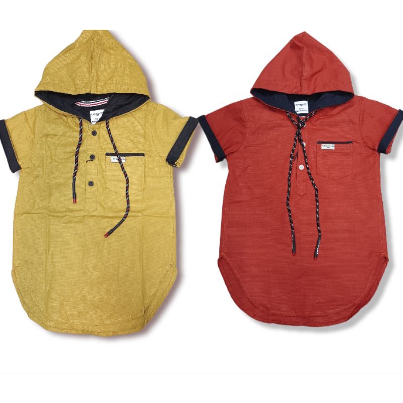 kurta hoodie libas kemeja hoodie anak laki lengan pendek bahan cigaret model terbaru