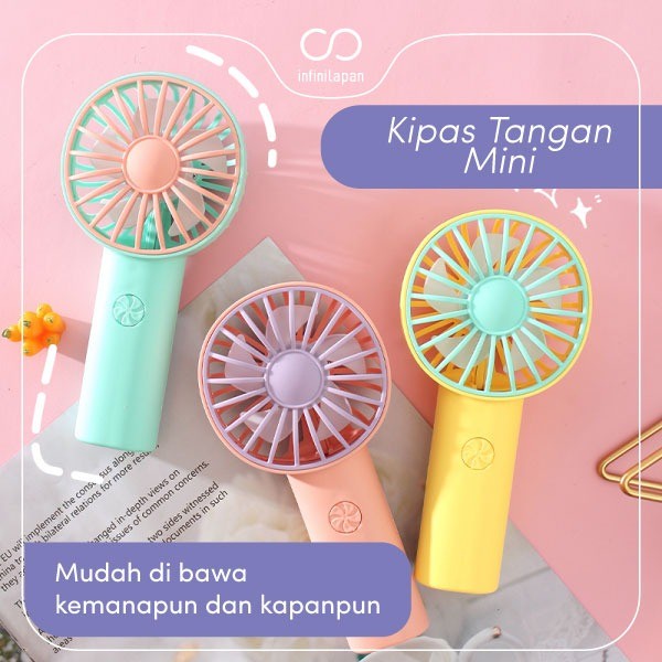 Kipas Angin Mini Portable Kipas Tangan Genggam Rechargeable USB Fan