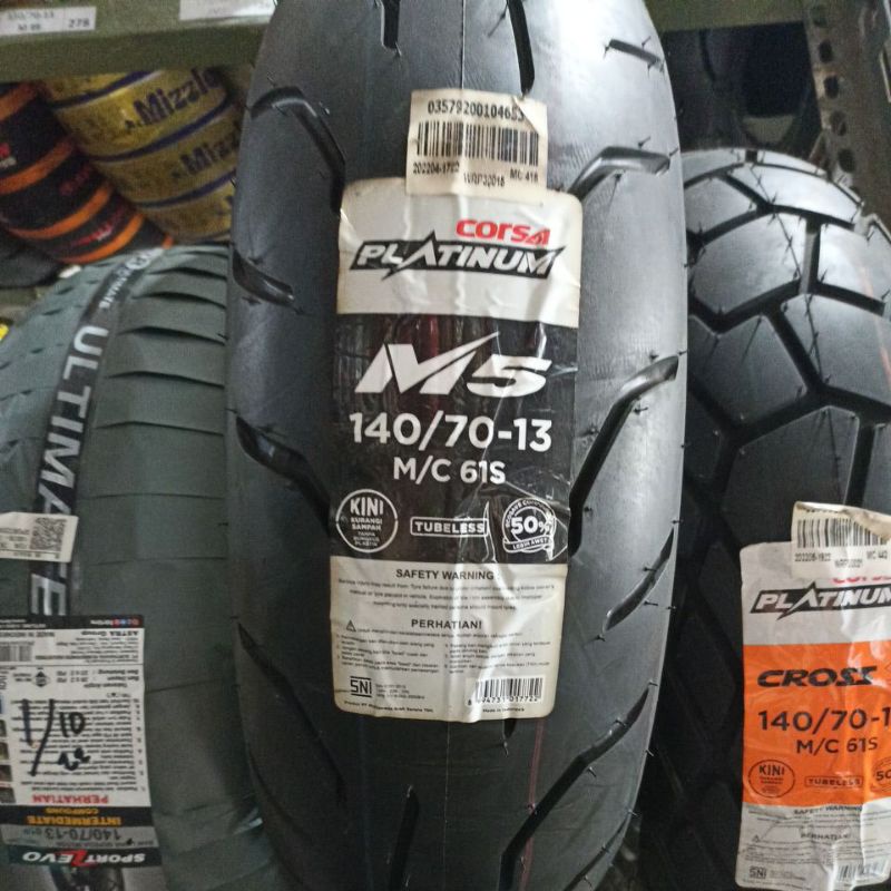 Ban Luar Motor N-Max, Adv 150 Corsa 140/70-13 M5 Tubeless