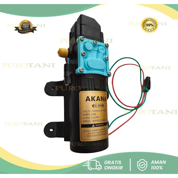 Dinamo Pompa Air DC 12V 5A 120psi Akana Mesin Minum Kangen 8.5 Bar