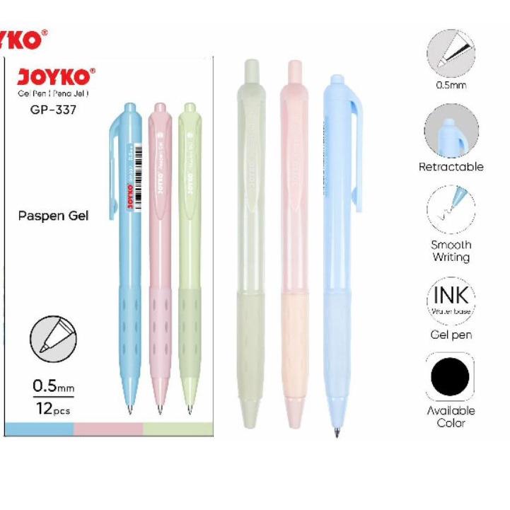 

[PRODUK 6BVFM] Pulpen JOYKO PASPEN Gel Pen GP-337 0.5mm - 12 PCS 0J8