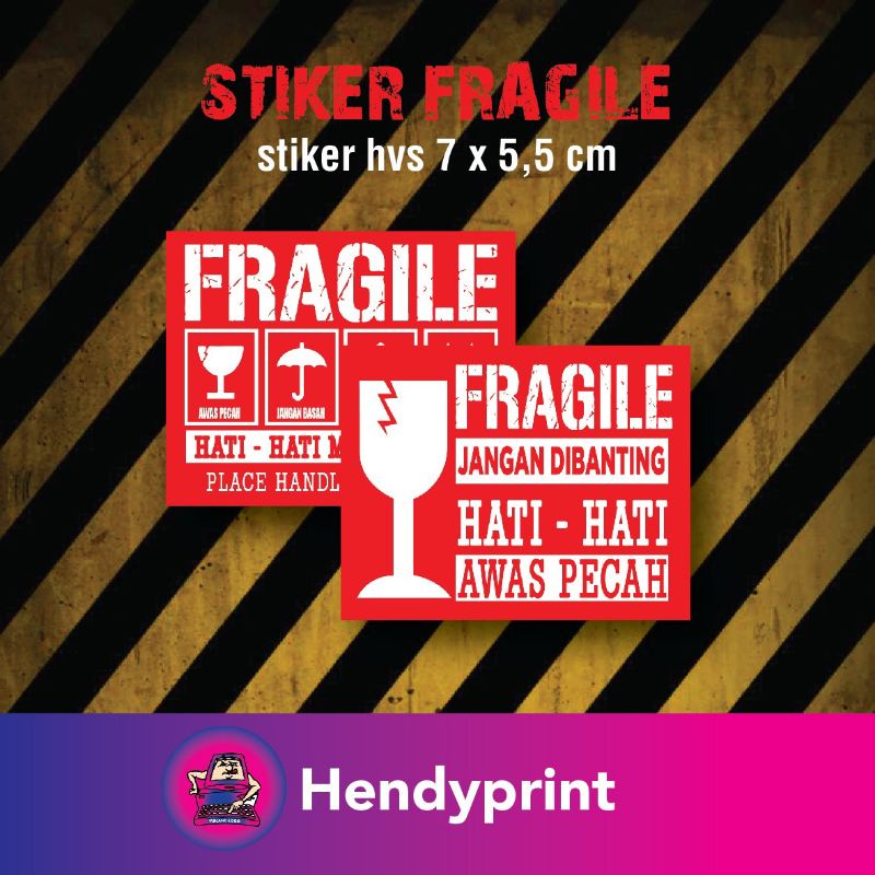 

stiker fragile (isi 100 pcs)/ stiker unboxing / label fragile 7 x 5,5 cm/ label pengiriman paket