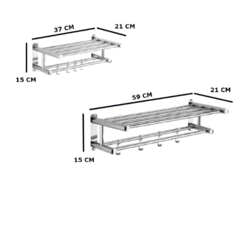 Rak Handuk Stainless Steel 2 Susun / Gantungan Handuk Stainless Steel 2 Susun