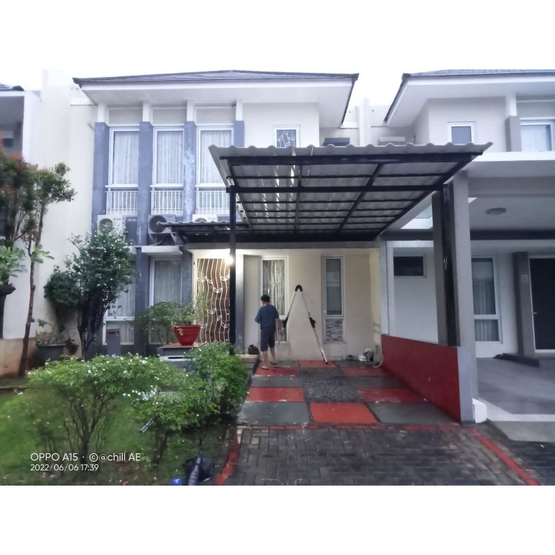 kanopi baja ringan atap alderon Doble terpasang