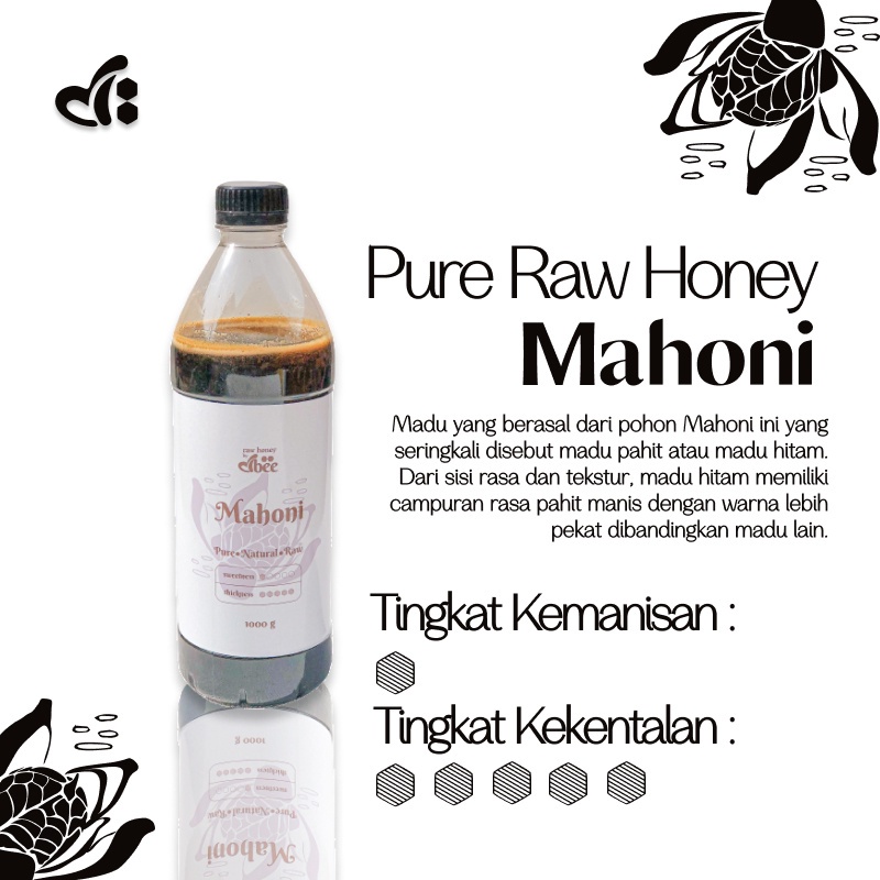 

Raw Honey by dBee - HITAM PAHIT 1000gr (750 ml) - Madu Mentah Murni Asli - 100% Raw Murni