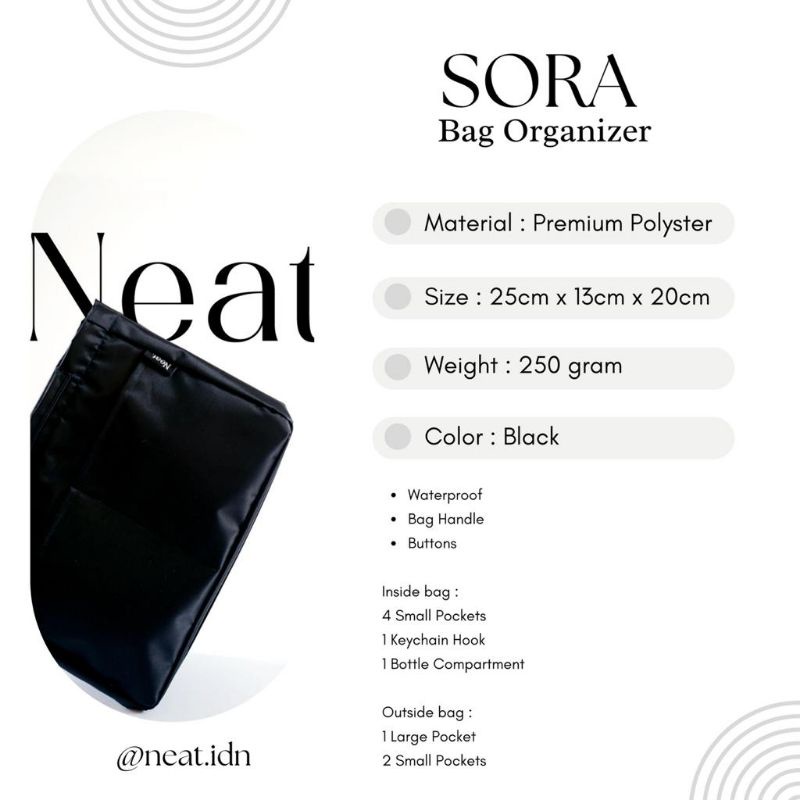 [Neat.] READY STOCK SORA Bag Organizer Bag in Bag Organizer