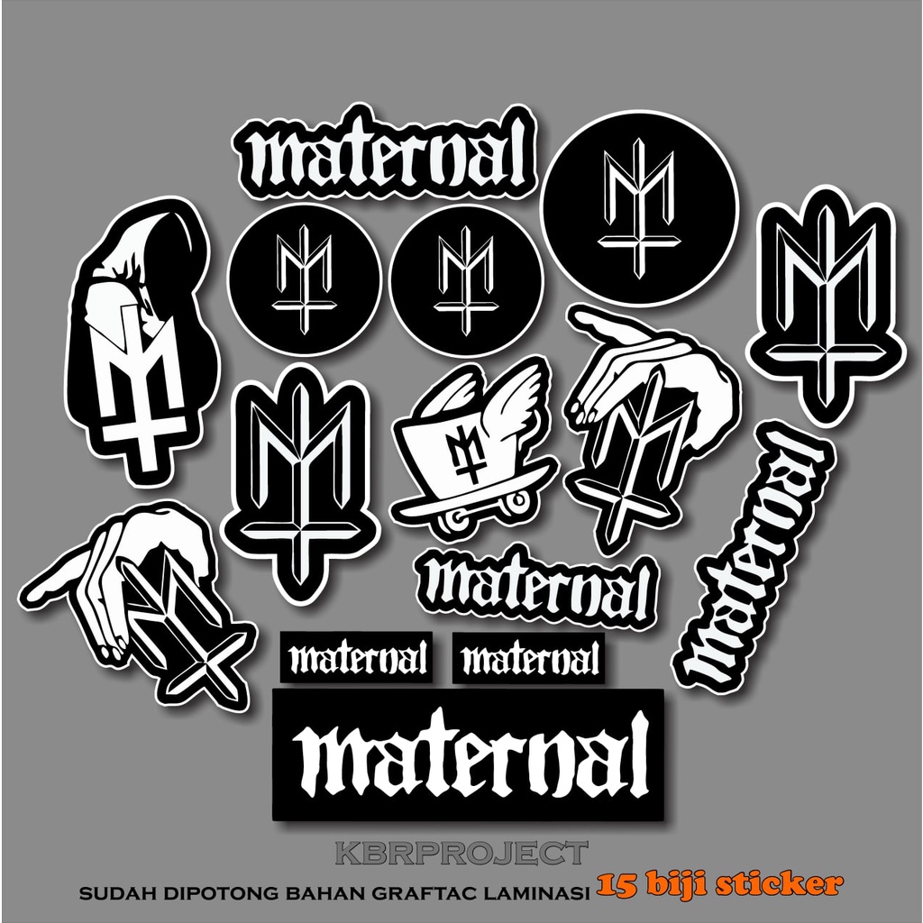 

15 biji PCS STICKER MATERNAL Hitam black sudah laminasi